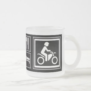 Eat. Sleep. RIDE! Frosted Glass Coffee Mug