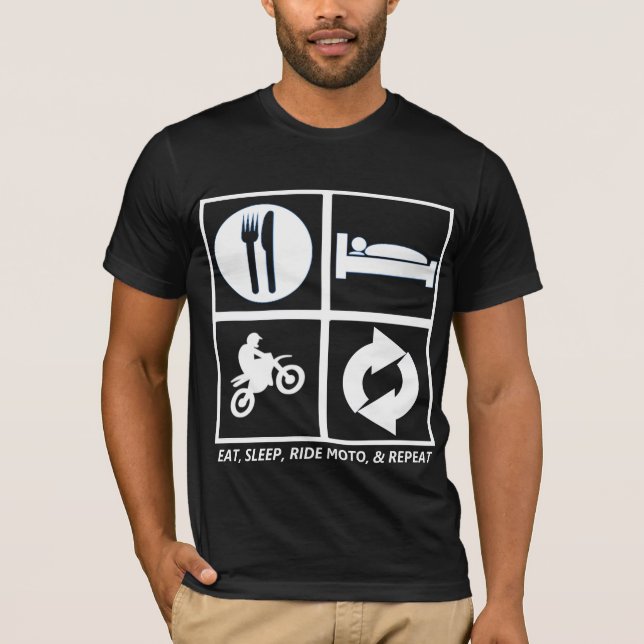 EAT, SLEEP, RIDE MOTO, AND REPEAT T-Shirt (Front)