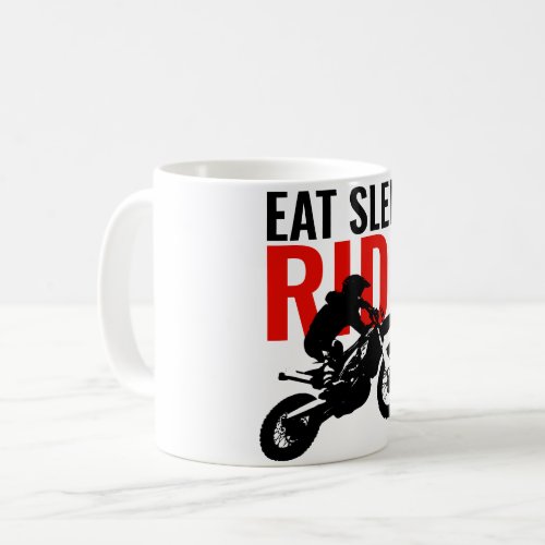 Eat Sleep Ride Motocross Motorcycle Sport Pop Art Coffee Mug