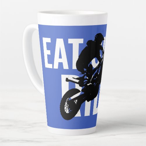 Eat Sleep Ride Motocross Motorcycle Sport Pop Art Latte Mug