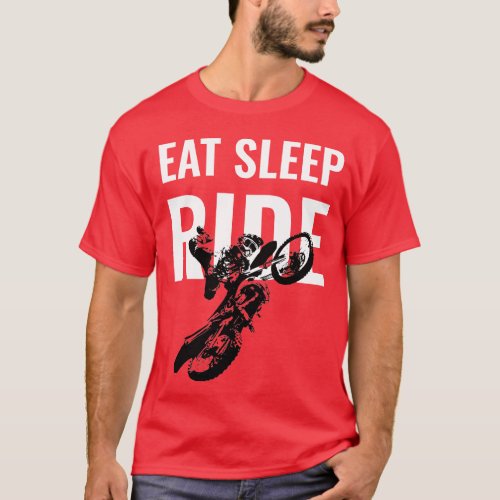 Eat Sleep Ride Motocross Motorcycle Sport Pop Art T_Shirt