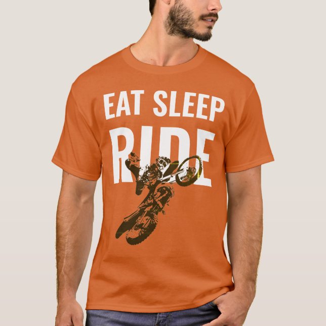 Eat Sleep Ride Motocross Motorcycle Sport Pop Art T-Shirt (Front)
