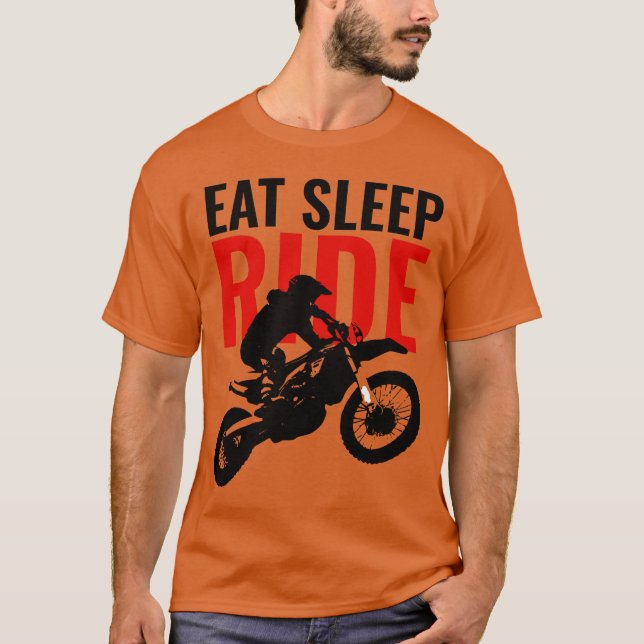 Eat Sleep Ride Motocross Motorcycle Sport Pop Art T-Shirt (Front)