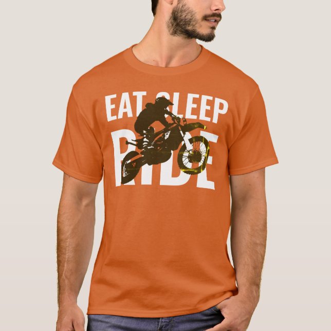 Eat Sleep Ride Motocross Motorcycle Sport Pop Art T-Shirt (Front)