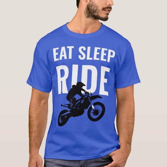 Eat Sleep Ride Motocross Motorcycle Sport Pop Art T-Shirt (Front)