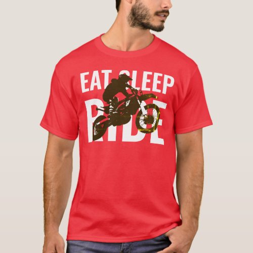 Eat Sleep Ride Motocross Motorcycle Sport Pop Art T_Shirt