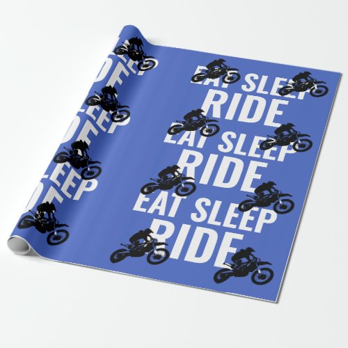 Eat Sleep Ride Motocross Motorcycle Sport Pop Art Wrapping Paper