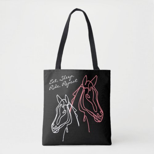 Eat Sleep Ride Repeat horse quote tote bag