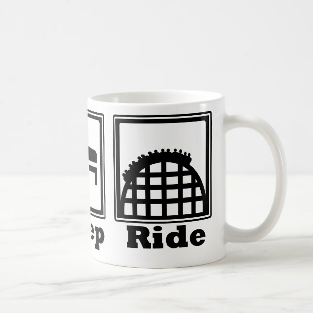 Eat, Sleep, & Ride (Roller Coasters) - Black Coffee Mug (Right)