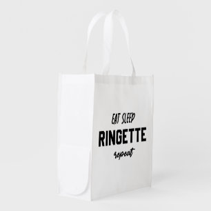 Eat Sleep Ringette Repeat Ringette Player Gifts Grocery Bag