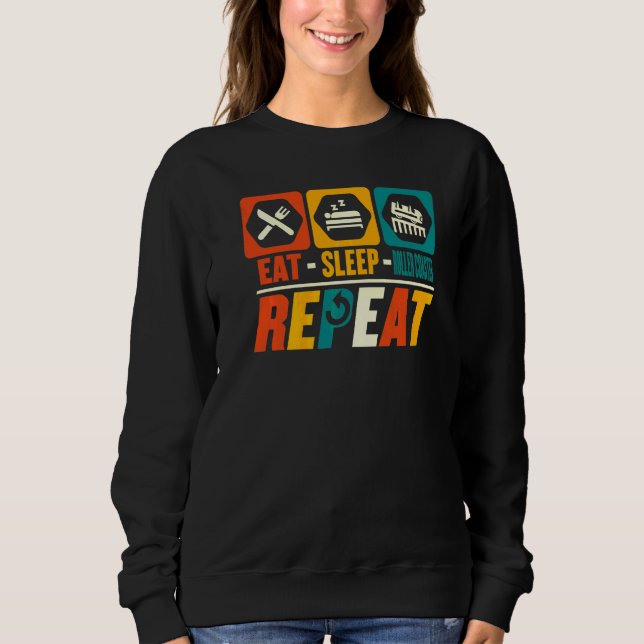 Eat Sleep Roller Coaster Repeat   Amusement Park Sweatshirt (Front)
