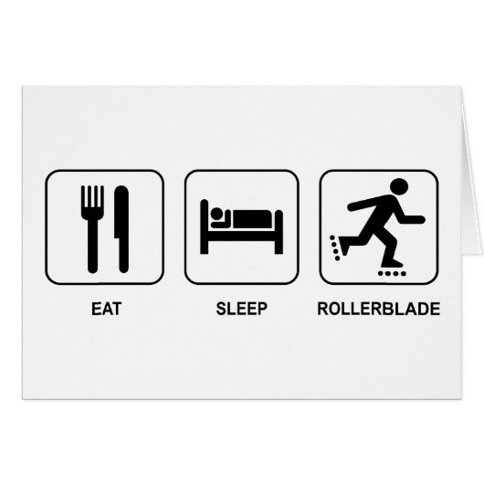 Eat Sleep Rollerblade Card (Front Horizontal)