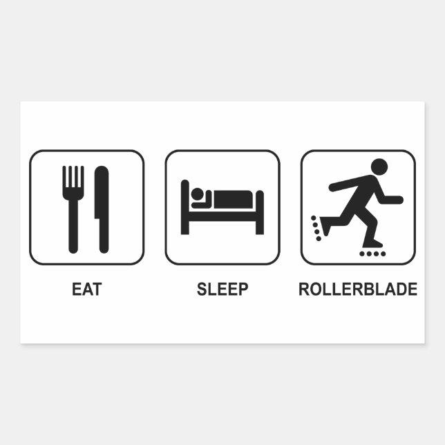 Eat Sleep Rollerblade Rectangular Sticker (Front)