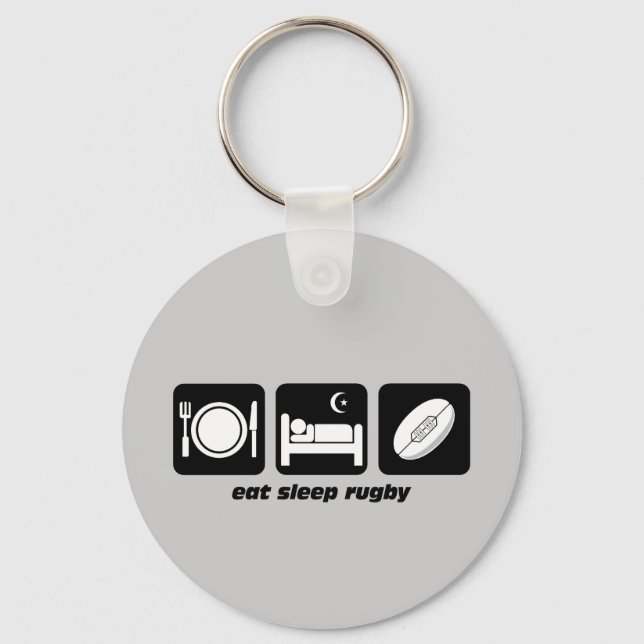 eat sleep rugby keychain (Front)