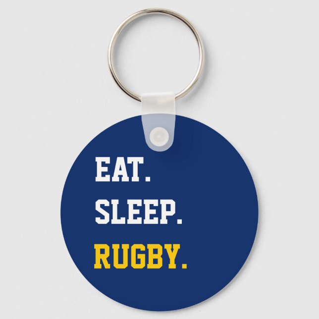 Eat Sleep Rugby Keychain (Front)