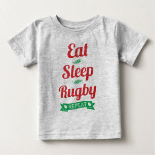 Eat, Sleep, Rugby, Repeat Baby T-Shirt