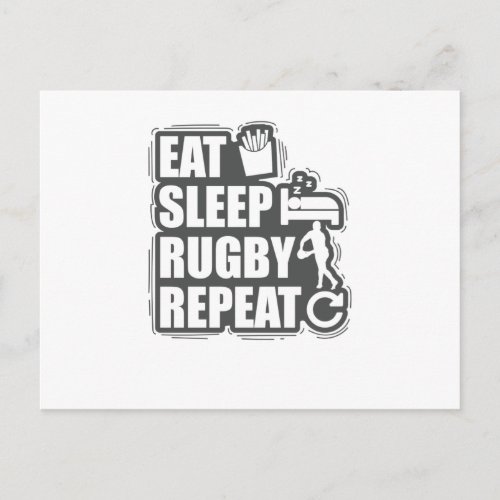 Eat Sleep Rugby Repeat Football Sport Postcard