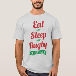 Eat Sleep Rugby Repeat Name & Number Shirsey T-Shirt