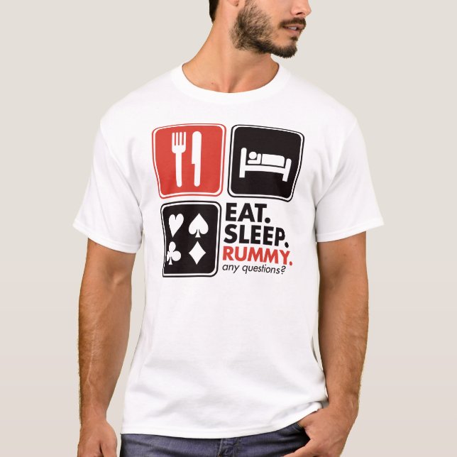 Eat Sleep Rummy T-Shirt (Front)