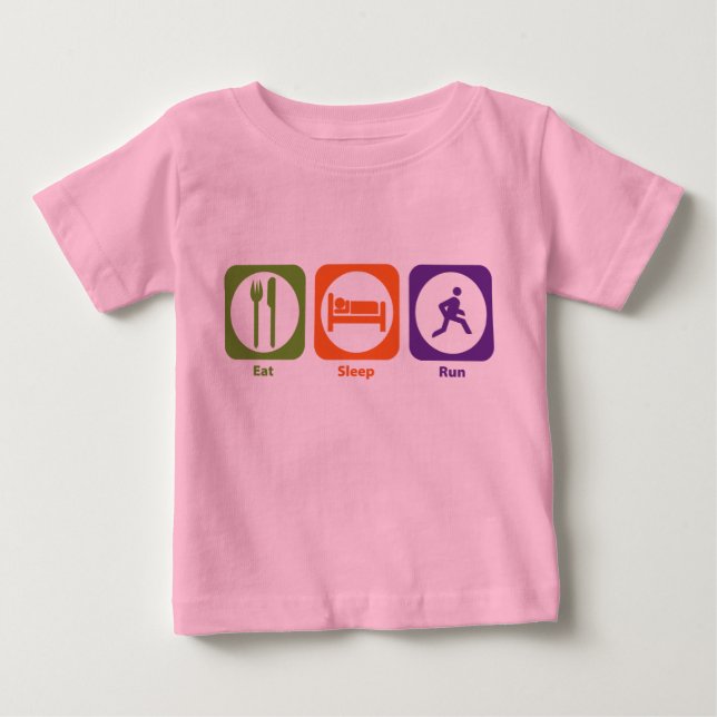 Eat Sleep Run Baby T-Shirt (Front)