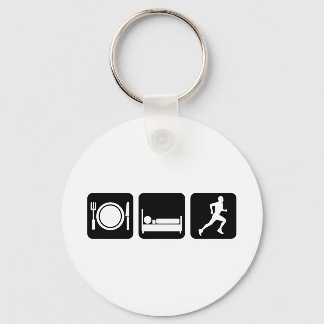 eat sleep run keychain (Front)