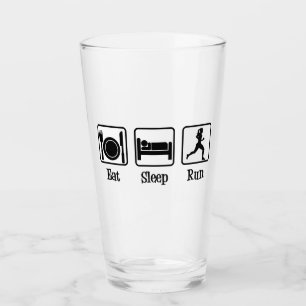 Eat Sleep Run Motivational Runner Glass