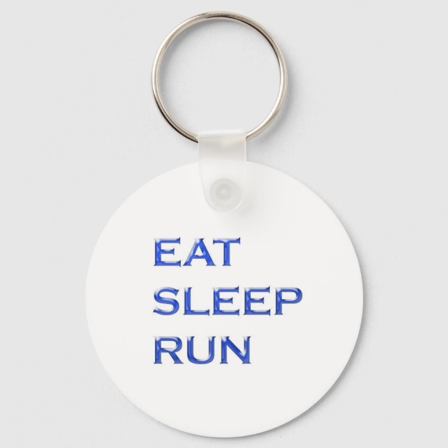 EAT SLEEP RUN NVN102 navinJOSHI wisdom script text Keychain (Front)