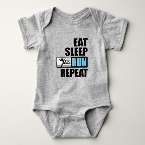 Eat Sleep Run Repeat Baby Bodysuit