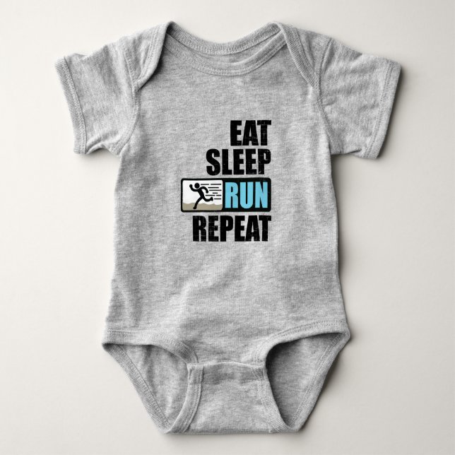 Eat Sleep Run Repeat Baby Bodysuit (Front)