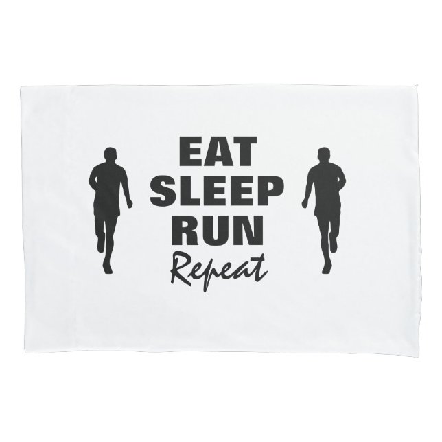 Eat sleep run repeat funny pillow case for runner (Front)