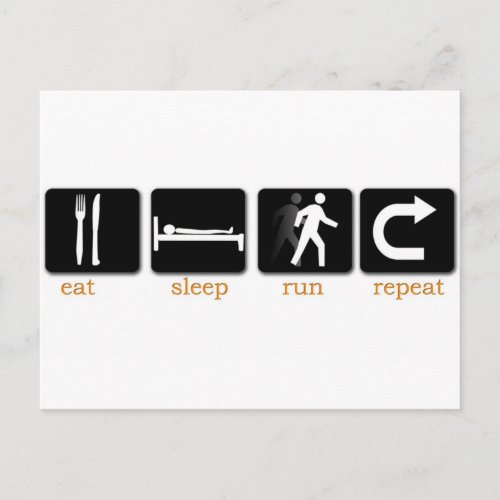 Eat Sleep Run Repeat Postcard