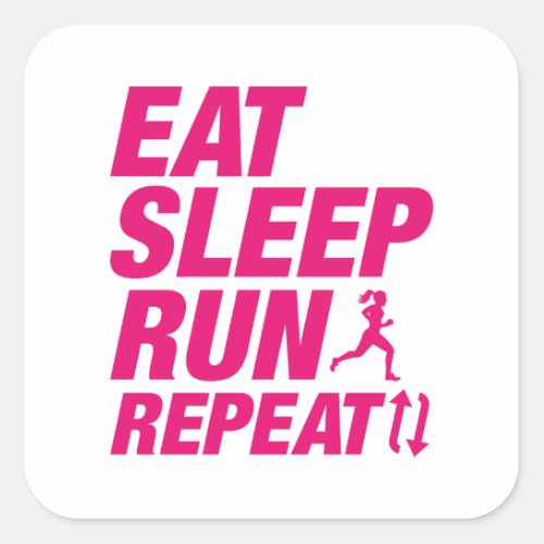 Eat Sleep Run Repeat Square Sticker