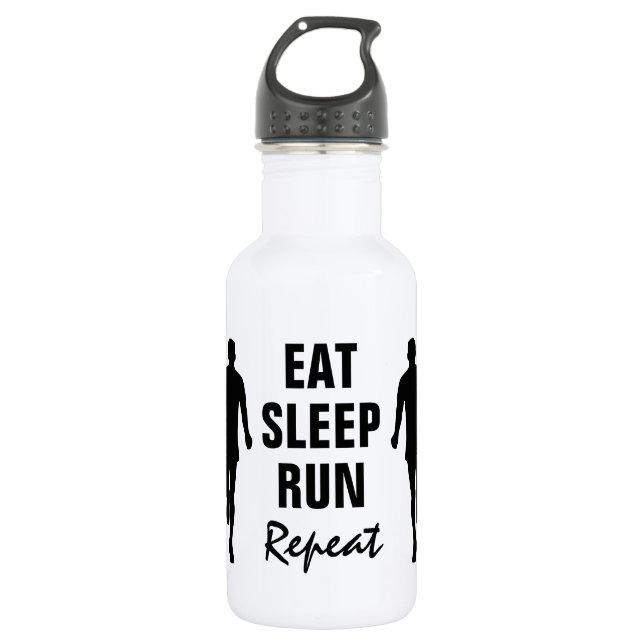 Eat Sleep Run Repeat stainless steel water bottle (Front)