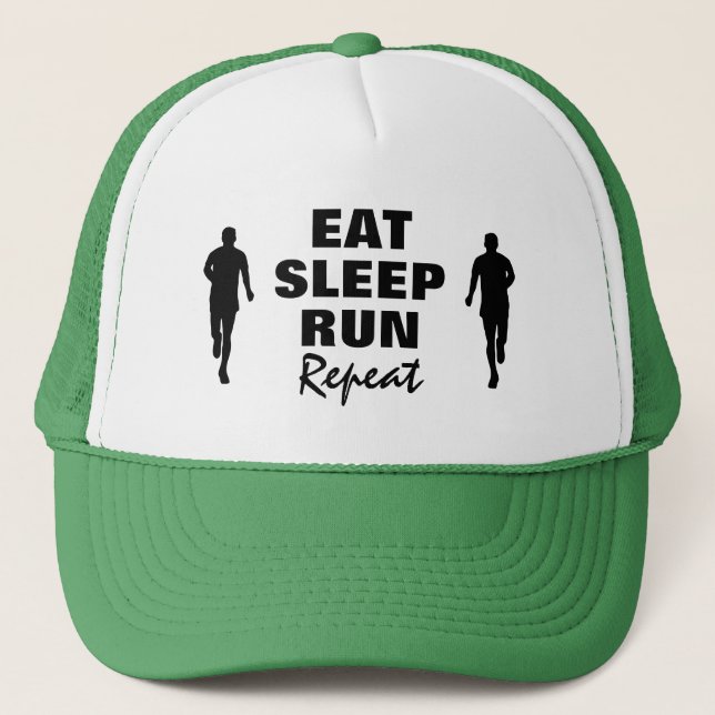 Eat Sleep Run Repeat trucker hat for runner (Front)
