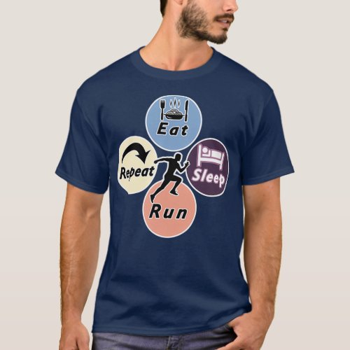 Eat Sleep Run Repeat Vintage Mens  T_Shirt