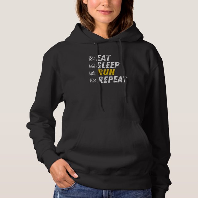 Eat Sleep Run - Running Gift - Runner Hoodie (Front)
