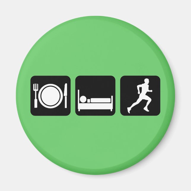 Eat sleep run running magnet (Front)