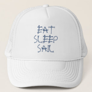 Eat Sleep Sail nautical sailing rope knots boating Trucker Hat