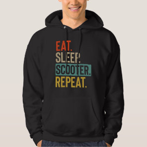 Eat Sleep scooter Repeat retro vintage colors Hoodie