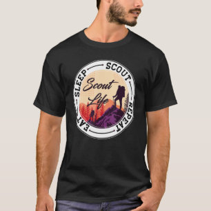 Eat Sleep Scout Repeat Best Scout Life Hiking Sco T-Shirt