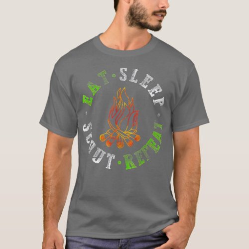 Eat Sleep Scout Repeat Camping  Scouting Lover  T_Shirt