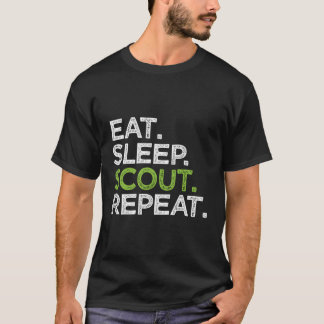 Eat Sleep Scout Repeat Cub Love Scouting Leader T-Shirt