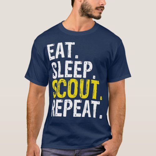 Eat Sleep Scout Repeat Gift Camping Backpacking T_Shirt