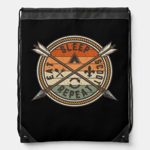 Eat Sleep Scout Repeat Scout Life Scouting Hiking  Drawstring Bag