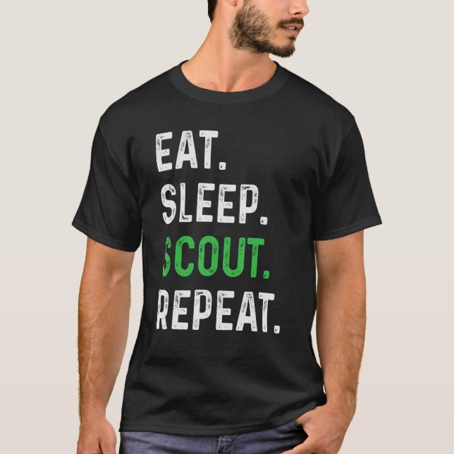 Eat Sleep Scout Repeat  Scouting T-Shirt (Front)