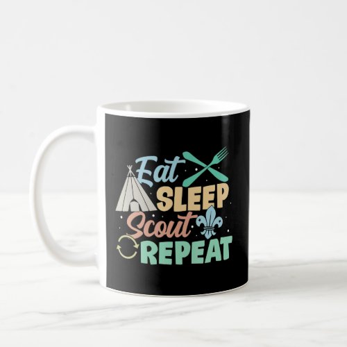 Eat Sleep Scout Repeat Unique Scouting  Vintage 3  Coffee Mug