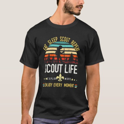Eat Sleep Scout Repeat Vintage Scouting Scout Life T_Shirt