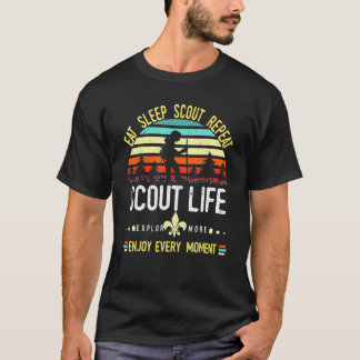 Eat Sleep Scout Repeat Vintage Scouting Scout Life T-Shirt