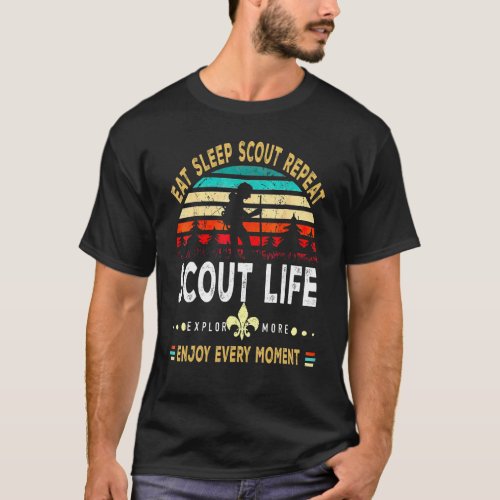 Eat Sleep Scout Repeat Vintage Scouting Scout Life T_Shirt