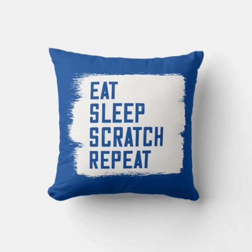 Eat Sleep Scratch Repeat _ Lottery Scratch_Off Tic Throw Pillow